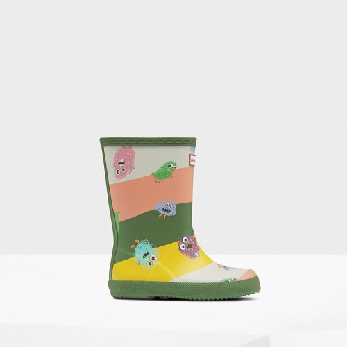 Hunter Original Classic Scribble Print Rain Boots For Kids - NZ N6184